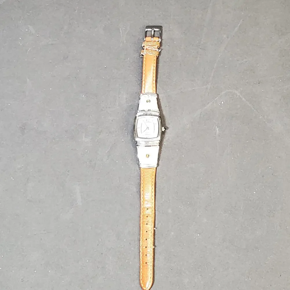 Quartz Japan Movement Stainless Steel Womens Genuine Leather Watch